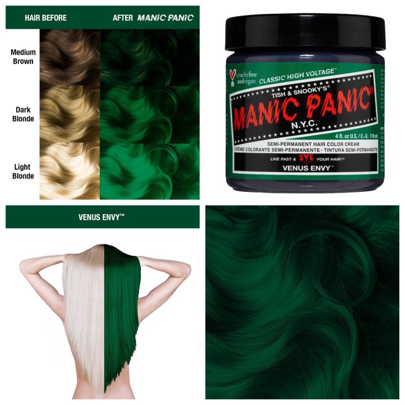 Зеленая краска для волос VENUS ENVY CLASSIC HAIR DYE - Manic Panic